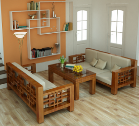 Bàn ghế gỗ phòng khách - BGPK - 8